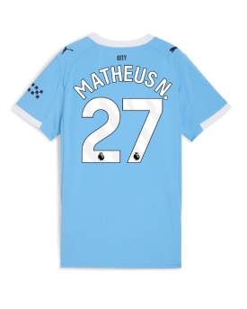 Billige Fotballdrakt Manchester City Matheus Nunes #27 Replika Hjemmedrakt Dame 2025-26 Kortermet